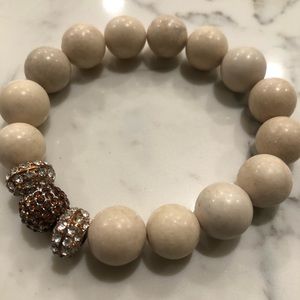 Bead beige rhinestone bracelet